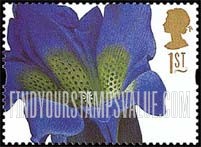 FindYourStampsValue: Great Britain (United Kingdom): Flowers - Gentiana Acaulis, Booklet Stamp