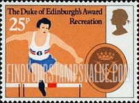 FindYourStampsValue: Great Britain (United Kingdom): 25th Anniversary of Duke of Edinburgh's Award - Recreation, Hurdler