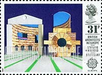 FindYourStampsValue: Great Britain (United Kingdom): Europa, Modern Architecture - Staatsgalerie, Stuttgart, designed by James Stirling and Michael Wilford
