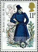 FindYourStampsValue: Great Britain (United Kingdom): Jane Austen - Mr.Darcy from "Pride and Prejudice"
