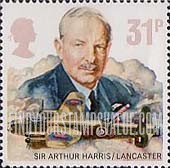 FindYourStampsValue: Great Britain (United Kingdom): Royal Air Force Commanders and Aircraft - Sir Arthur Harris, Avro Lancaster