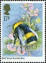 FindYourStampsValue: Great Britain (United Kingdom): Insects - Buff Tailed Bumble Bee