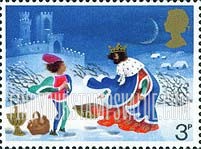 FindYourStampsValue: Great Britain (United Kingdom): Illustrations for Christmas Carol "Good King Wenceslas" - Page in Storm
