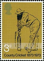 FindYourStampsValue: Great Britain (United Kingdom): Centenary of British County Cricket - Caricature of William Gilbert Grace, by Harry Furniss