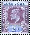 FindYourStampsValue: Gold Coast: King Edward VII - Two Shillings