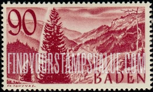 FindYourStampsValue: BADEN - Black Forest Scene