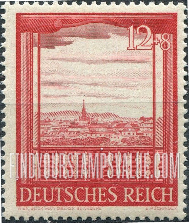 FindYourStampsValue: SEMI-POSTAL - View from Belvedere Palace, Vienna