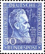 FindYourStampsValue: 50th Anniversary of the Awarding of the Nobel Prize in Physics to W.K.Röntgen - W.K.Röntgen