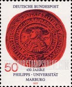 FindYourStampsValue: 500th Anniversary of Mainz University - Landgrave Philipp, Great Seal of University