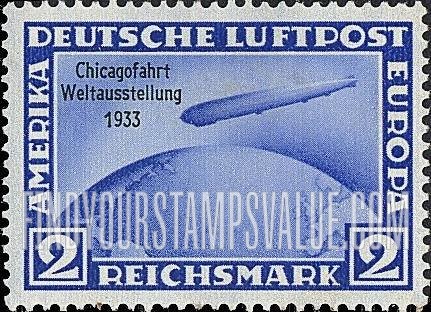 FindYourStampsValue: AIR POST - “Graf Zeppelin” Crossing Ocean: Overprinted