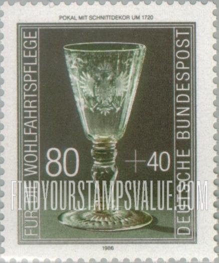 FindYourStampsValue: SEMI-POSTAL - Glassware in German Museums: Engraved goblet, c. 1720