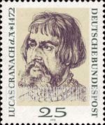 FindYourStampsValue: 500th Birth Anniversary of Lucas Cranach, Painter and Engraver - Lucas Cranach, by Dürer