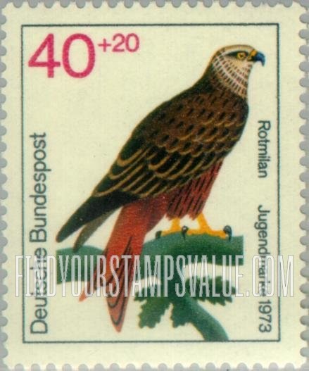 FindYourStampsValue: SEMI-POSTAL - Birds of Prey: Red kite