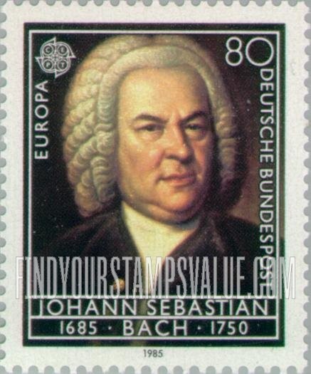 FindYourStampsValue: Europa 1985: Portrait of Johann Sebastian Bach