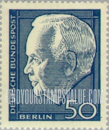 FindYourStampsValue: BERLIN - Lübke Type of Germany, 1964