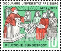FindYourStampsValue: 500th Anniversary of the Founding of Freiburg University - Scholars (Sapiens Manuscript)