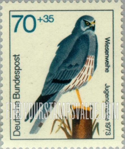 FindYourStampsValue: SEMI-POSTAL - Birds of Prey: Montagu’s harrier