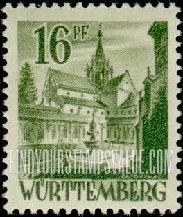 FindYourStampsValue: WURTTEMBERG - Castle of Bebenhausen
