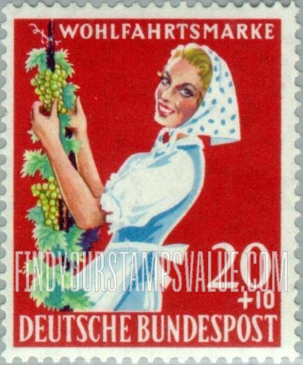FindYourStampsValue: SEMI-POSTAL - Girl picking grapes