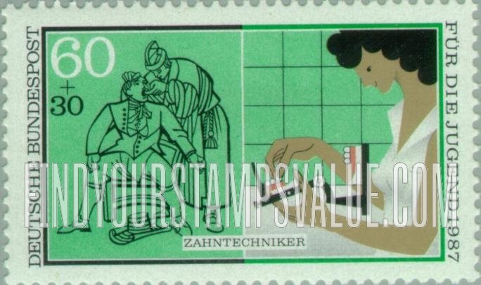 FindYourStampsValue: SEMI-POSTAL - Youth in Industry: Dental technician
