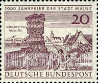 FindYourStampsValue: Drusus Stone and Old View of Mainz