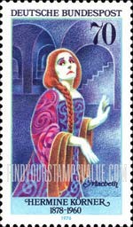 FindYourStampsValue: German Actresses - Hermine Körner as Lady Macbeth