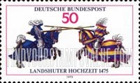 FindYourStampsValue: 500th Anniversary of the Wedding of Landshut - Joust, from Jousting Book of William IV