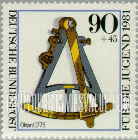 FindYourStampsValue: SEMI-POSTAL - Historic Optical Instruments: Octant, 1775