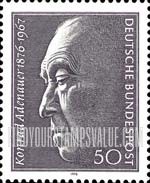 FindYourStampsValue: Birth Centenary of Konrad Adenauer, Chancellor