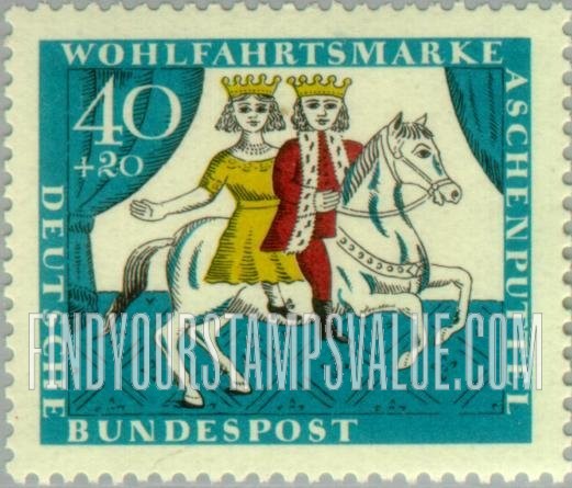 FindYourStampsValue: SEMI-POSTAL - Various Scenes from Cinderella: Cinderella Feeding Pigeons