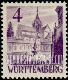 FindYourStampsValue: WURTTEMBERG - Castle of Bebenhausen