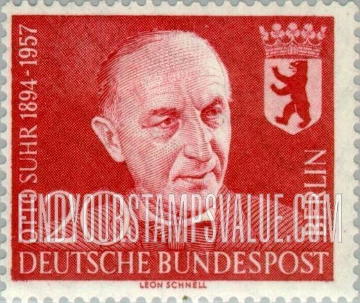 FindYourStampsValue: BERLIN - Professor Otto Suhr (1894-1957), Mayor of Berlin (1955-57)