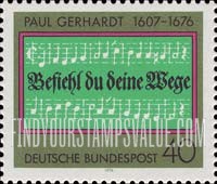 FindYourStampsValue: 300th Death Anniversary of Paul Gerhardt, Lutheran Hymn Writer - Hymn