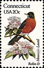 FindYourStampsValue: CONNECTICUT - State Birds and Flowers