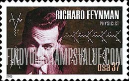 FindYourStampsValue: AMERICAN SCIENTISTS - Richard Feynman, Physicist, Self-Adhesive stamp