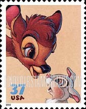 FindYourStampsValue: DISNEY CHARACTERS - Bambi, Thumper, Self-Adhesive stamp