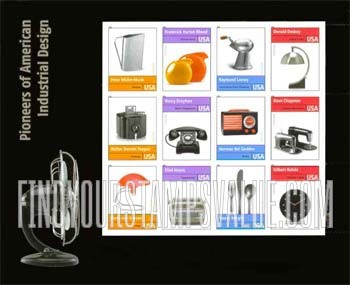 FindYourStampsValue: PIONEERS OF AMERICAN INDUSTRIAL DESIGN, Self-Adhesive stamps