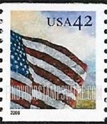 FindYourStampsValue: FLAGS - Flag at Dawn, Coil Stamp