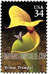FindYourStampsValue: CARNIVOROUS PLANTS - Yellow Trumpet, Self-Adhesive stamp