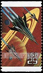 FindYourStampsValue: SPACE FANTASY - Ringed planet, booklet stamp