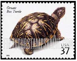 FindYourStampsValue: REPTILES AND AMPHIBIANS - Ornate Box Turtle, Self-Adhesive stamp