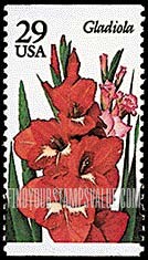 FindYourStampsValue: GARDEN FLOWERS - Gladiola, booklet stamp