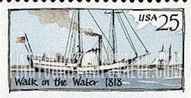 FindYourStampsValue: STEAMBOATS - "Walk in the Water", 1818, booklet stamp