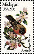 FindYourStampsValue: MICHIGAN - State Birds and Flowers