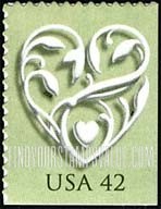FindYourStampsValue: WEDDING HEARTS - Heart, Self-Adhesive Booklet Stamp