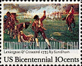 FindYourStampsValue: BATTLE OF LEXINGTON-CONCORD, 200th ANNIVERSARY