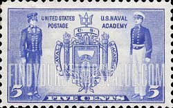 FindYourStampsValue: NAVY - Seal of U.S.Naval Academy and Naval Midshipmen