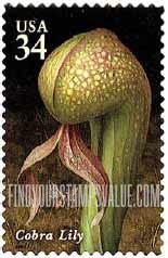 FindYourStampsValue: CARNIVOROUS PLANTS - Cobra Lily, Self-Adhesive stamp