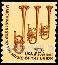 FindYourStampsValue: SAXHORNS, Coil Stamp - Americana Issue