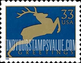 FindYourStampsValue: CHRISTMAS - Deer, Self-Adhesive stamp